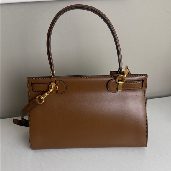 Tory Burch Brown & GoldLee Radzwill Satchel - Picture 5 of 10